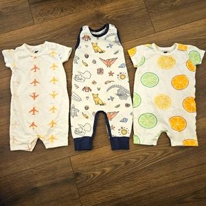 Monica + Andy romper bundle 6-9 months, gender neutral baby rompers